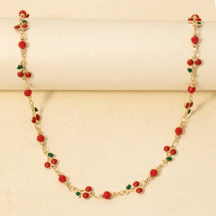 Multi Cherry Fruit Chain Necklace for wholesale by Anarchy Street