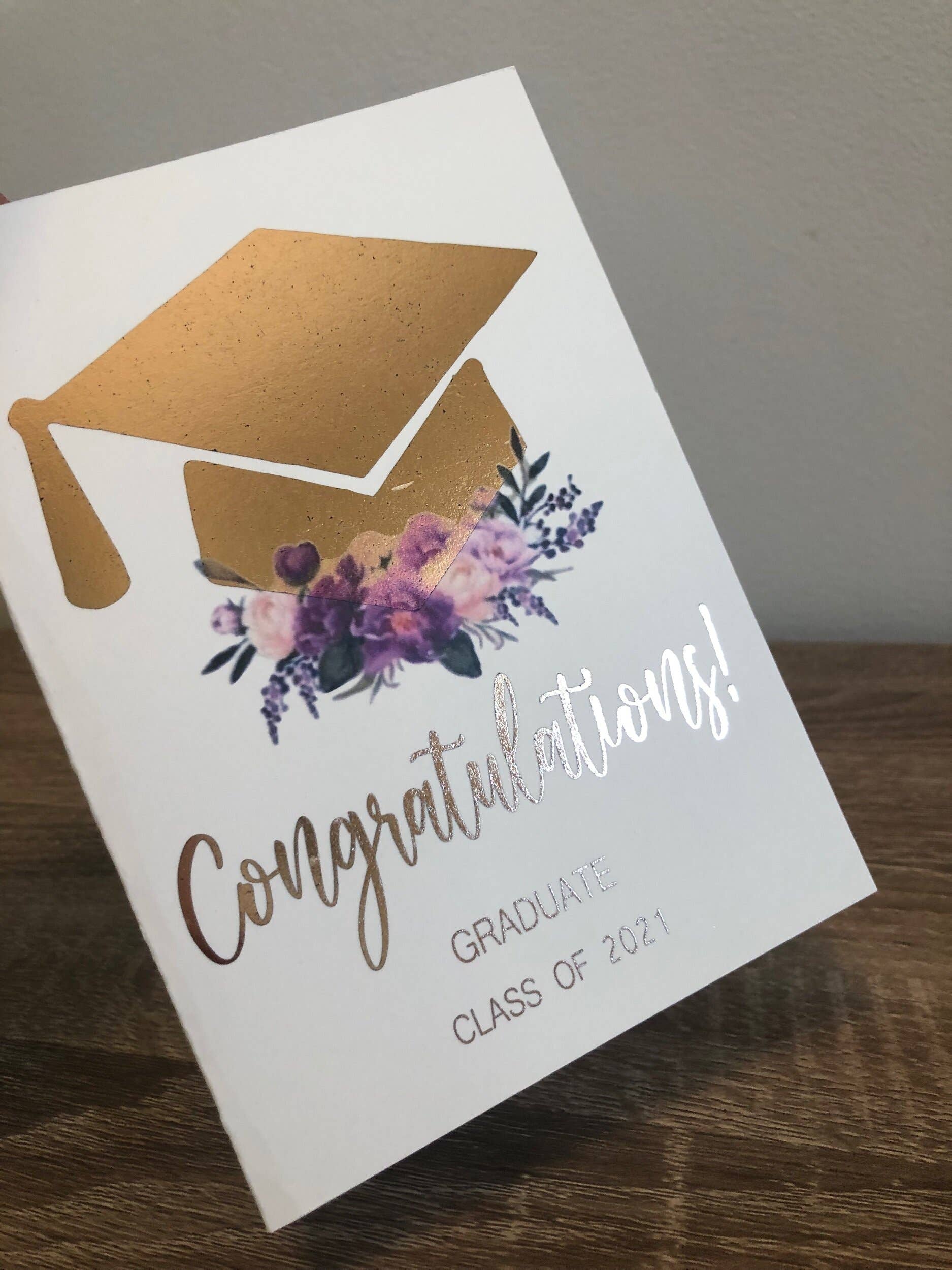 D. Johnson & Co Greetings - Wholesale Graduation Card - Floral Cap Grad Card1