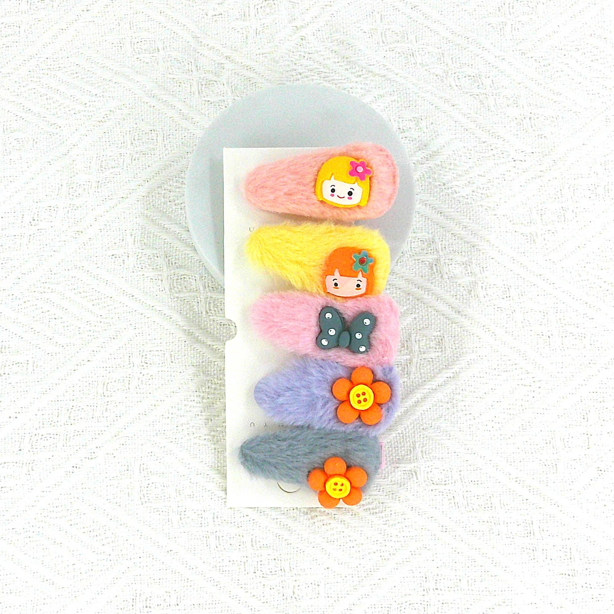 TAPA fashion – Clips para cabelo - Criança por atacado – Ganchos de Cabelo com Pom Pom de Desenhos Animados para Crianças BH4229-3 (12PC)2