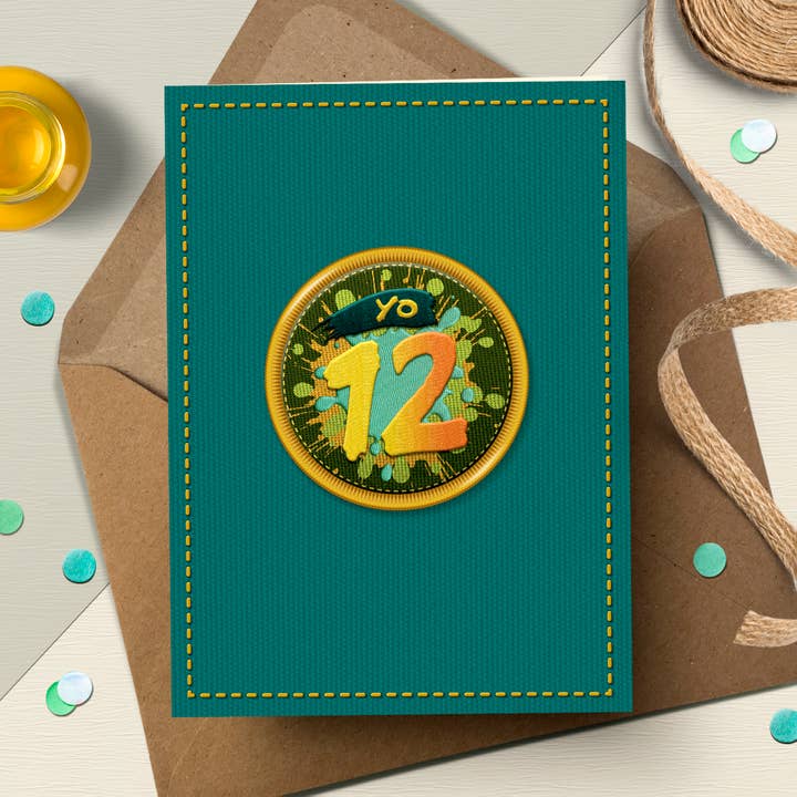 Karte zum 12. Geburtstag NAP252, Yo 12 für den Großhandel von The Typecast Gallery