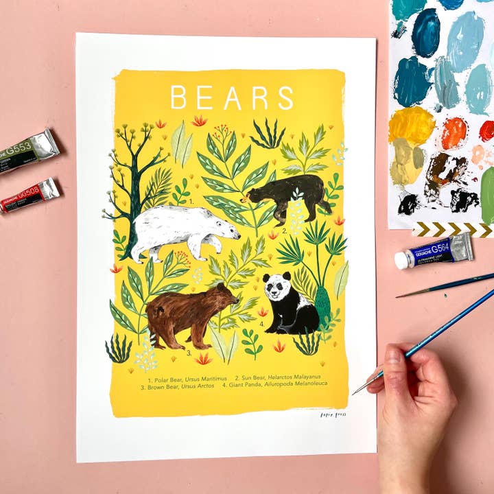 Papio Press - Wholesale Art Print - Bears Natural History Print Artists Print Wall Art