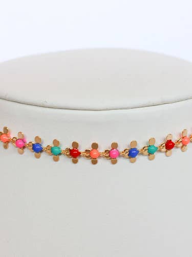 Ras-de-cou fleur multicolore pour la vente par Cara O Sello Brand