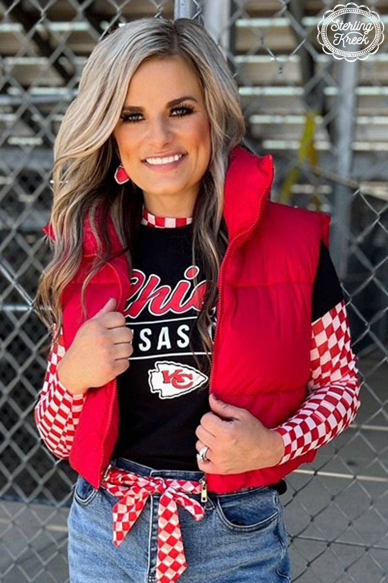 Sterling Kreek – wholesale Blus - Dam – Pep Rally Mesh Top Röd2