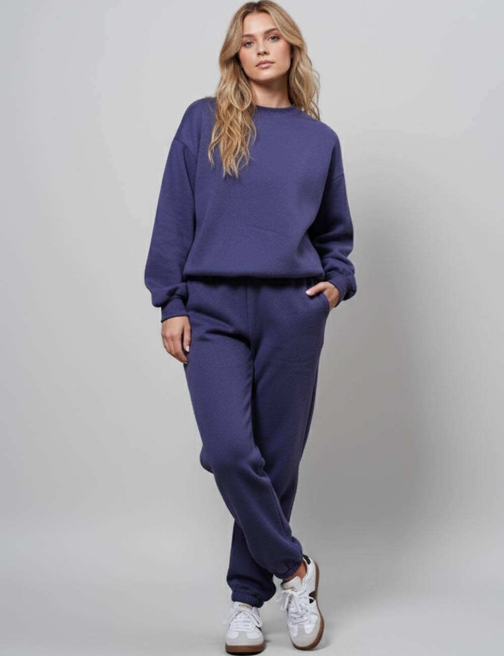 Sweetkama - Wholesale Lounge Set - Women's - Ladies Solid Color Sweatshirt and Pants Sets 211021A13