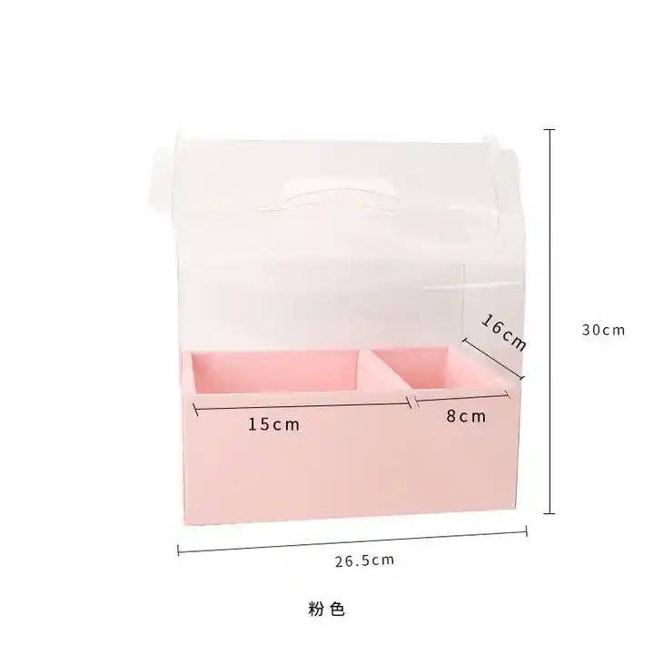 Elegant Design Supply - Wholesale Gift Box - Transparent Flower Gift Box with Handle1