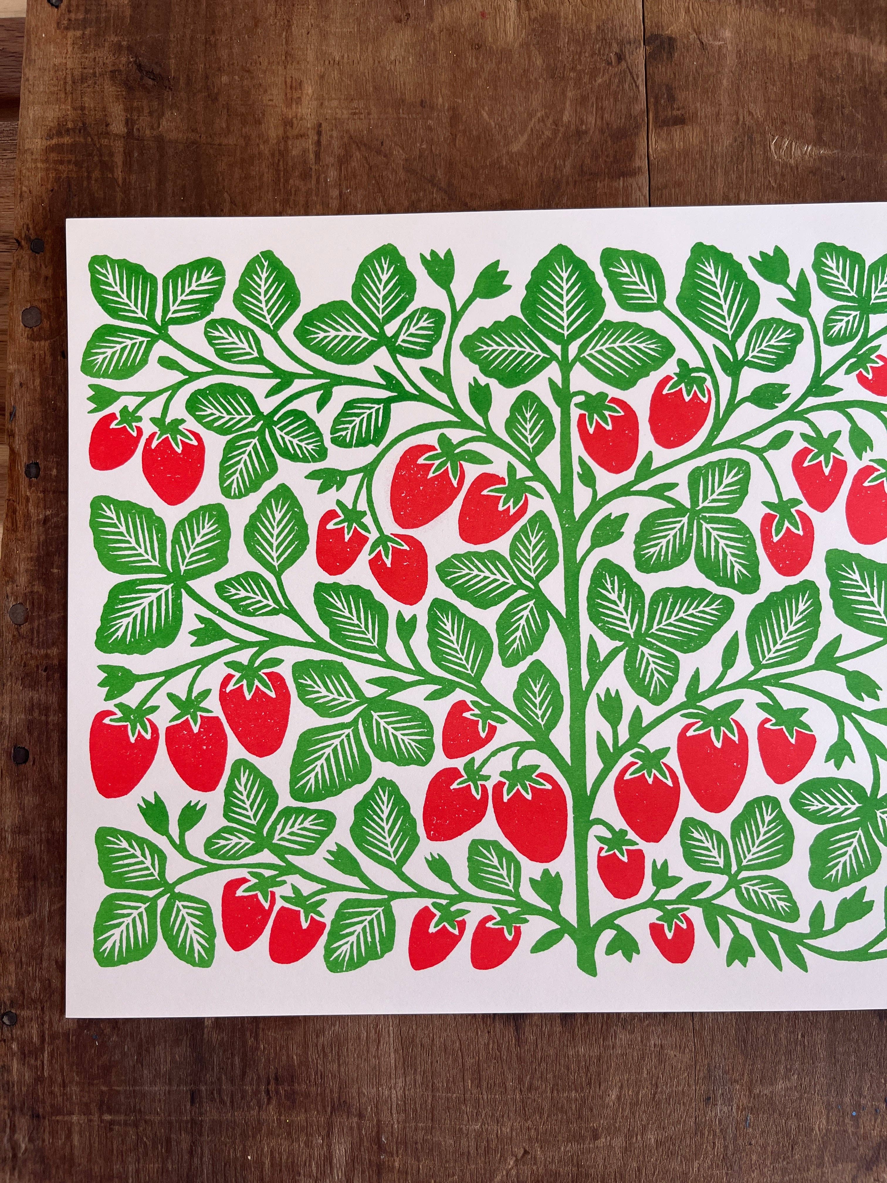 Katharine Watson - Wholesale Art Print - Garden Series: Strawberry Risograph Print7