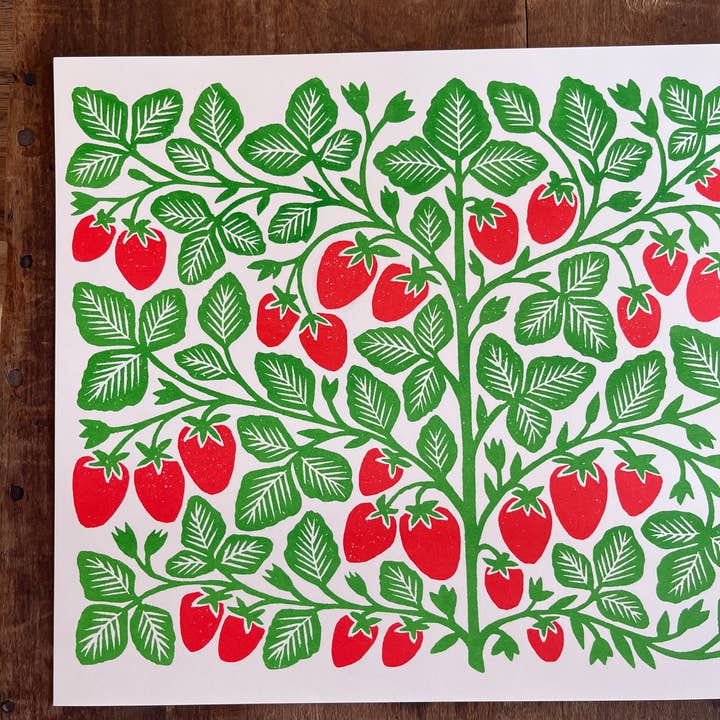 Katharine Watson - Wholesale Art Print - Garden Series: Strawberry Risograph Print7