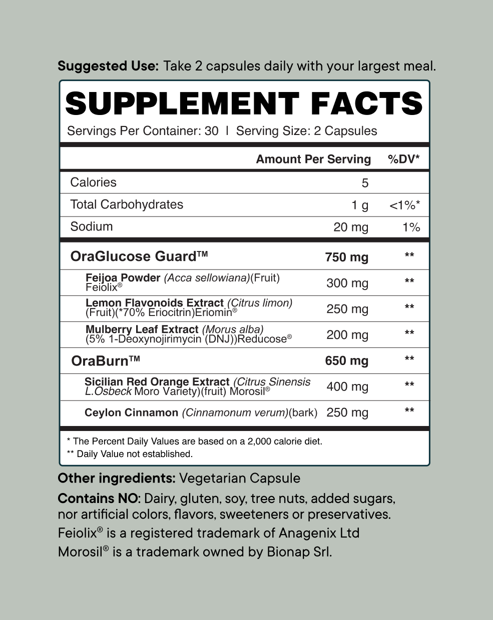 Ora Organic – wholesale Oralt tillskott/Vitamin – Naturligt GLP-1-stöd6