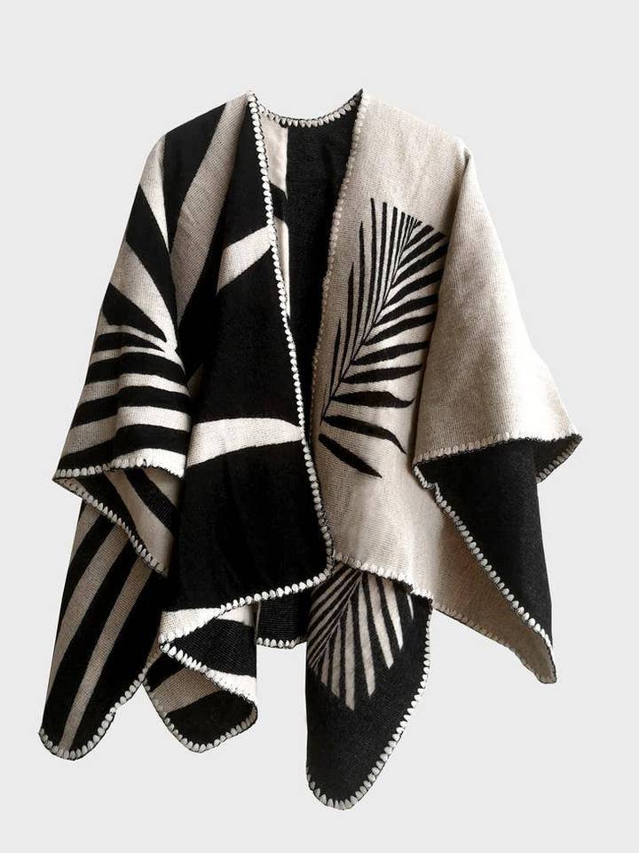 ACHACHAY - Wholesale Poncho - Women's - Palm Tree Reversible Shawl