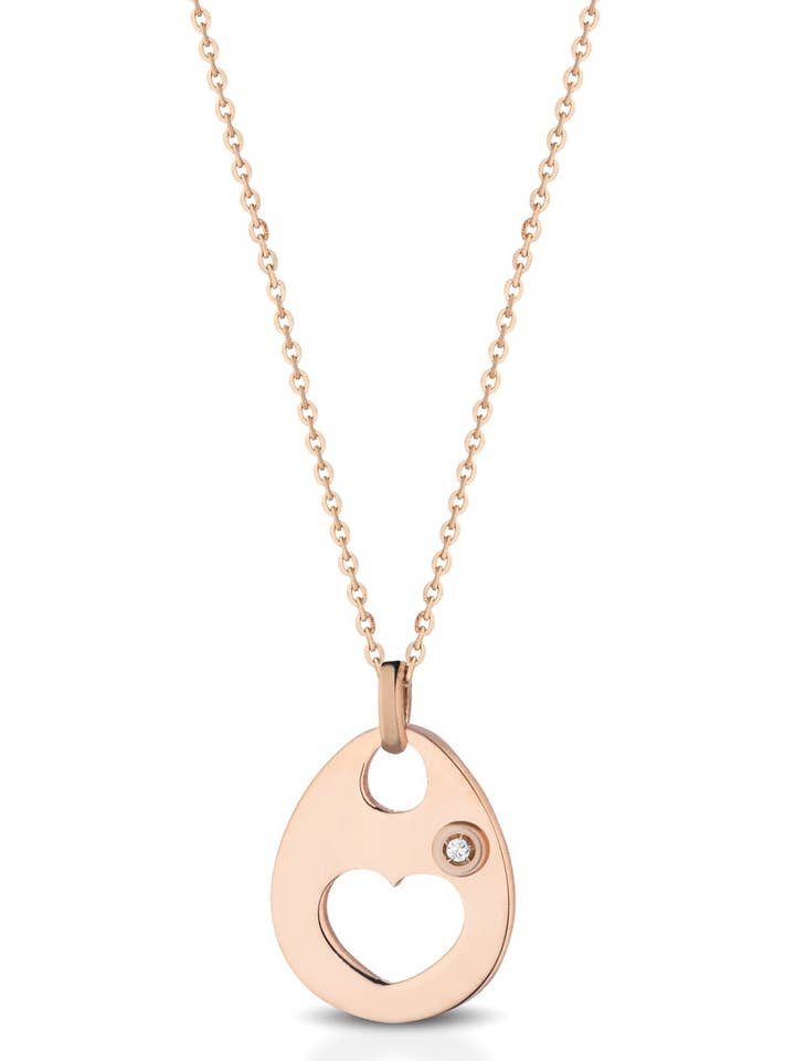 OPENGEWERKTE HALSKETTING MET HANGER MET HART voor wholesale door Melissa jewels