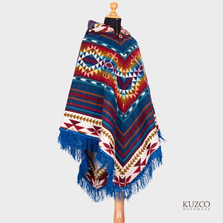 Native Alpaca Poncho, Traditional Ecuadorian Poncho,V-Shaped for wholesale by KuzcoHandmade