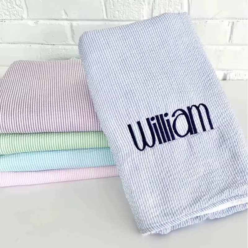 Zsa Zsa & LoLLi Monogram Blanks - Wholesale Beach Towel - Beach Towel, Seersucker, Monogram, Embroidery7