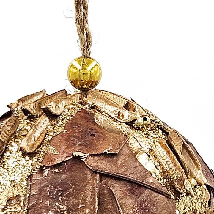 A&B Home Group Inc. - Wholesale Ornament - D4.3" Ball - Brown/Gold3