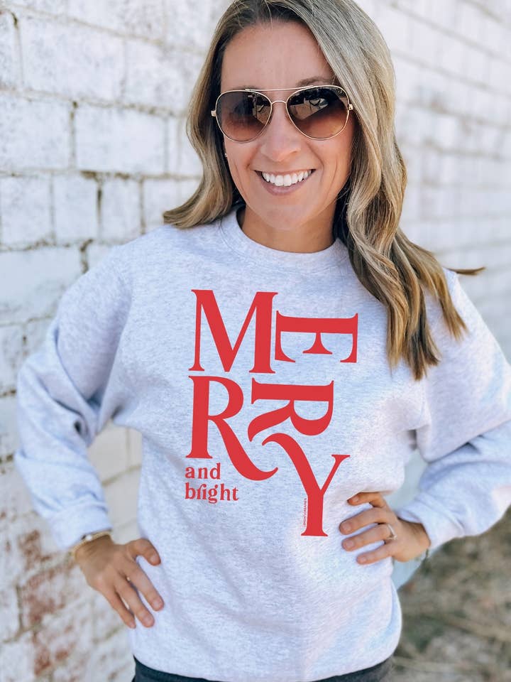 MERRY & BRIGHT - Sweatshirt and other Purchase Wholesale merry and bright sweatshirt. Free Returns & Net 60 Terms on Faire trending on Faire.