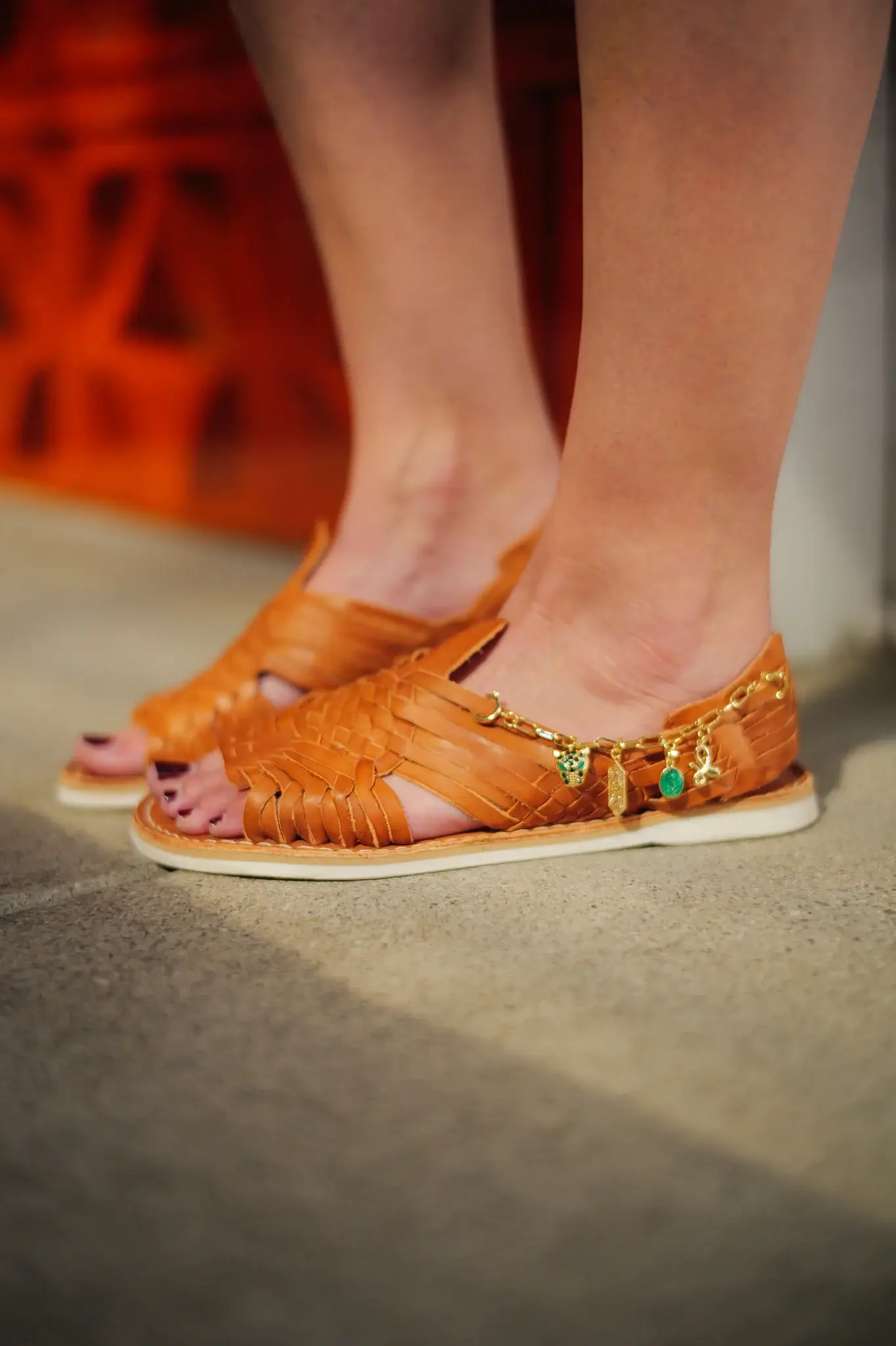 LOLA Y TULA - Vente Sandales – femme - Sandales huaraches camel Pachuco à bout ouvert et bride arrière5