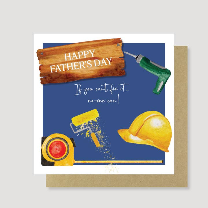 Eco Friendly Hand Painted Father's Day DIY card for wholesale by Heather Trefusis Art - Greeting Cards (*US Duties Paid*)