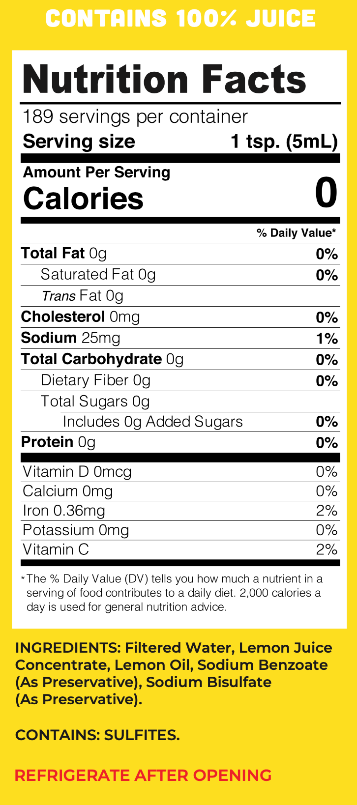 Lucy's - Wholesale Fruit Juice - Lucy's Family Owned - 100% Lemon Juice 32oz.5