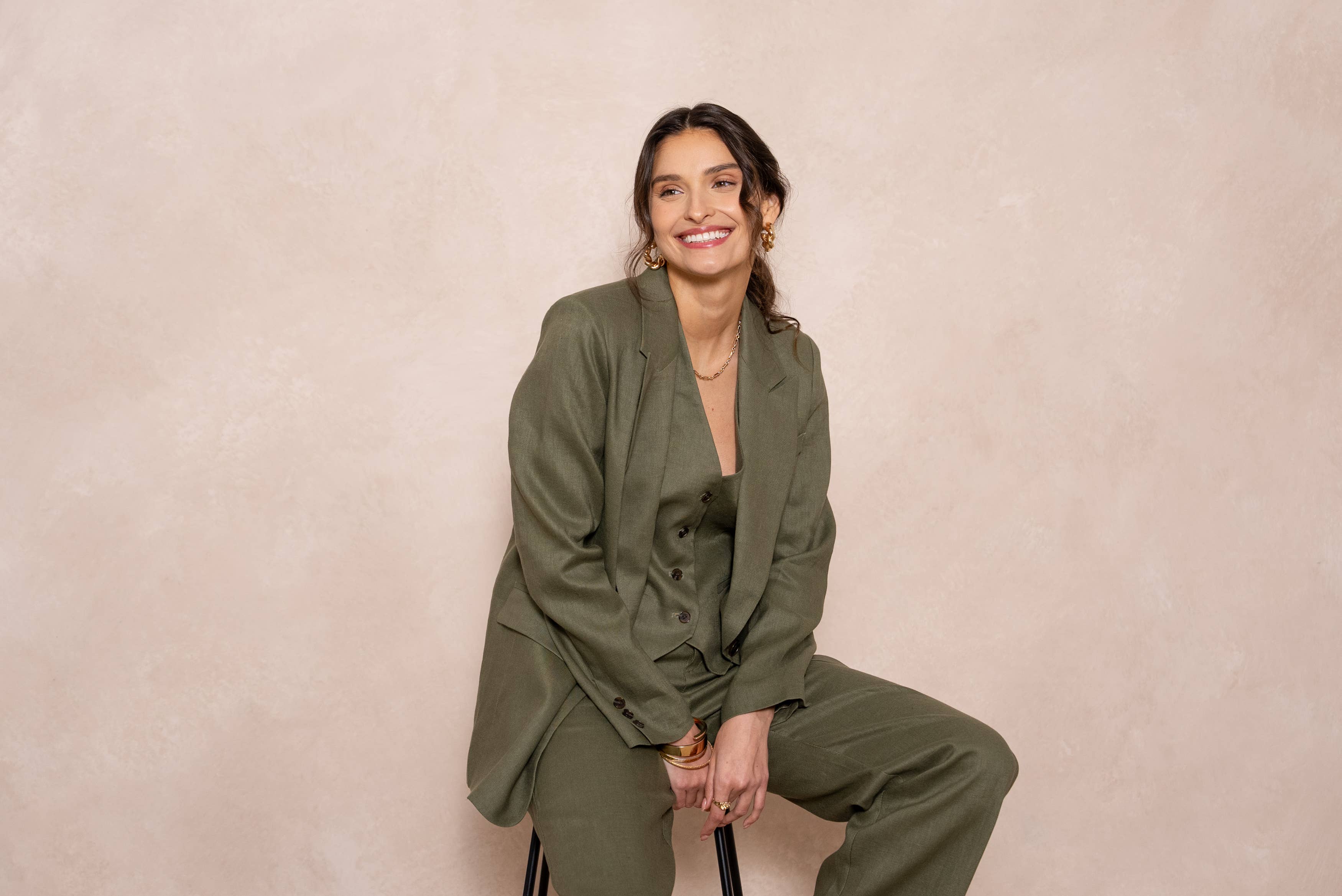 Attentif Paris - Venta al por mayor Blazer - Mujer - [De lino] Chaqueta blazer de corte recto en lino de calidad superior41