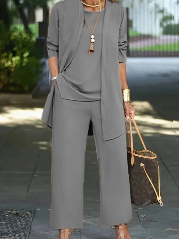 Lovenne - Wholesale Top & Pant Set (NOT Loungewear) - Women's - Round neck sleeveless vest wide-leg pants suit12