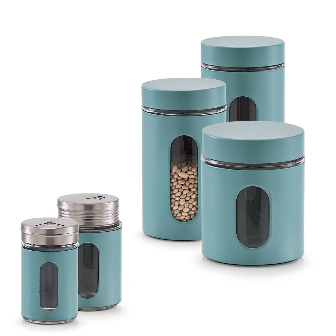 menta Barattolo per spezie in vetro, metallo e acciaio inox, eucalyptus in vendita all'ingrosso su Faire5