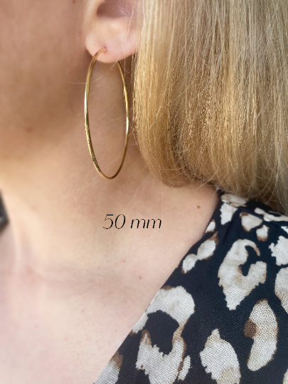 GoldFi - Vente Créoles - Boucles d’oreilles créoles infinies en or 18 carats, diamètres 20 mm à 70 mm3