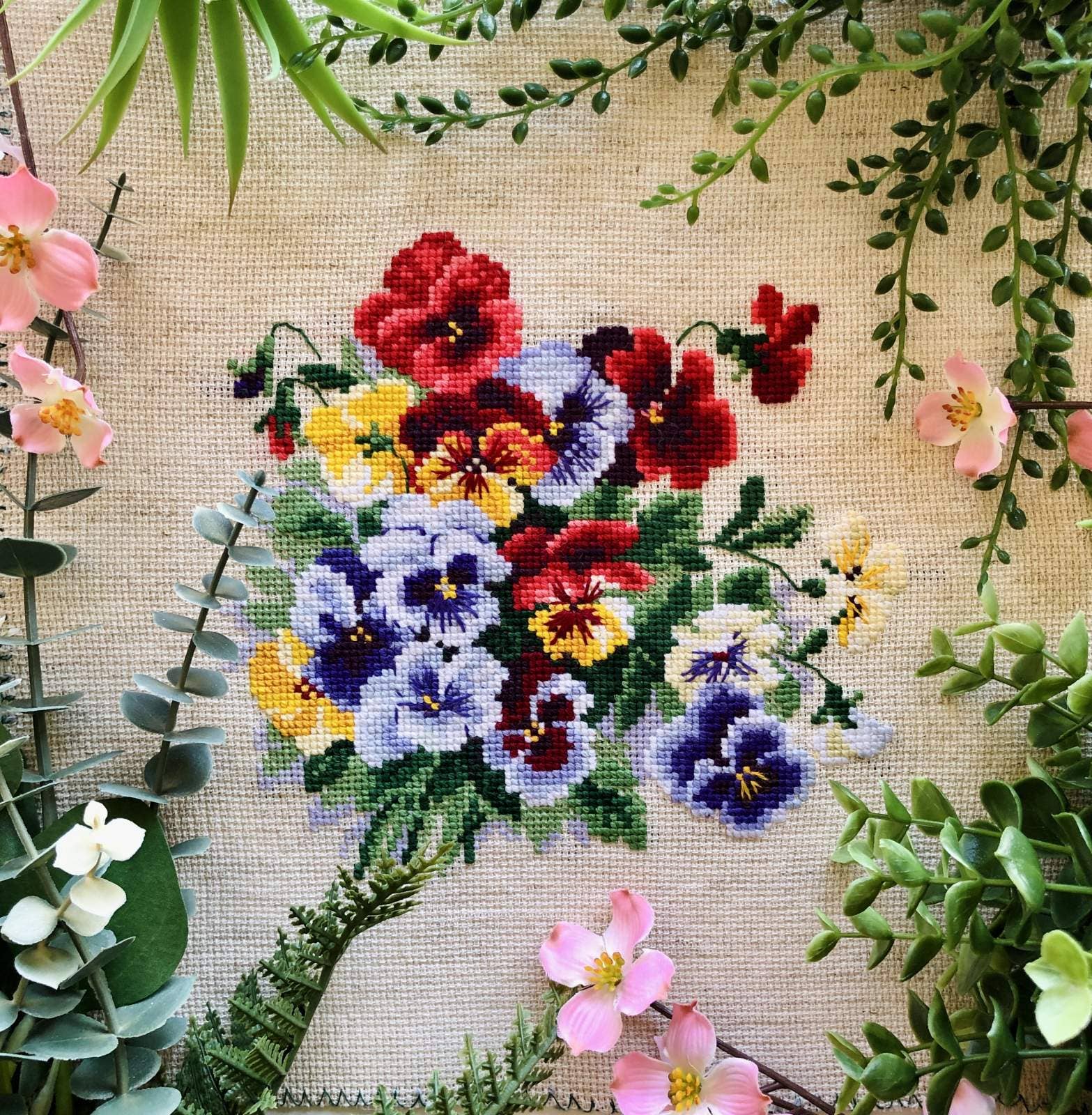 RIOLIS - Wholesale Embroidery/Cross Stitch Supplies - Cross Stitch Kit From Riolis 1516 Pansy Medley4