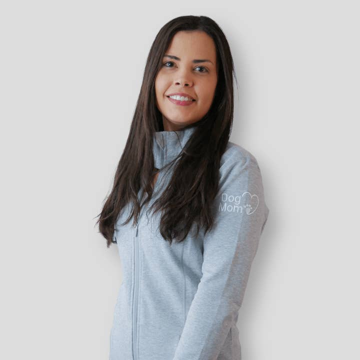 Dog Mom Essentials Full Zip Jacket - Grey for wholesale by Zelda & Harley