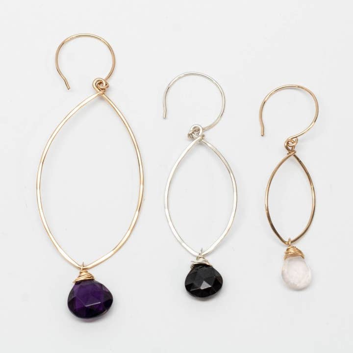 Tumbleweed Shop and Studio LLC - Wholesale Hangende/ronde oorbellen - Leaf met stenen oorbellen0