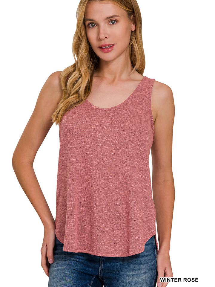 42POPS - Wholesale Tank Top - Women's - ,..SI-26300 Sleeveless Double Scoop Neck Tank Top3