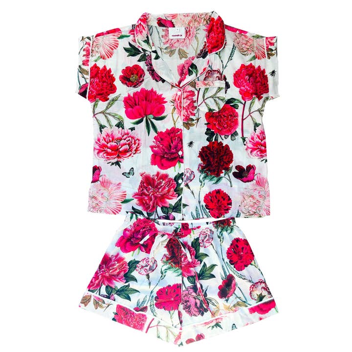 Rosehip Design – wholesale Sleepwear set – Women's – Short Pyjama Set - Merri White