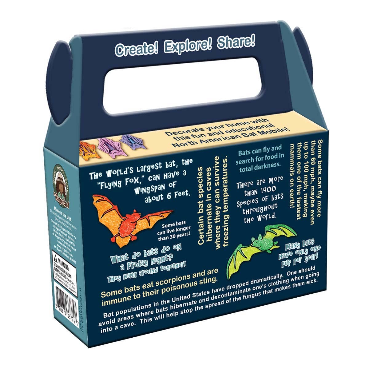 Jr. RangerLand - Wholesale DIY Craft Kit - Kids - Jr. RangerLand North American Bat Mobile Craft Kit2