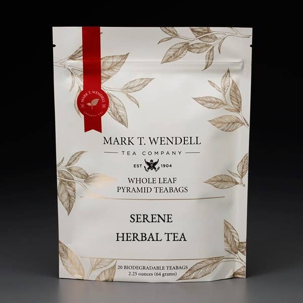 Serene Herbal Tea Blend (20 Biodegradable Teabags) for wholesale by Mark T. Wendell Tea Company