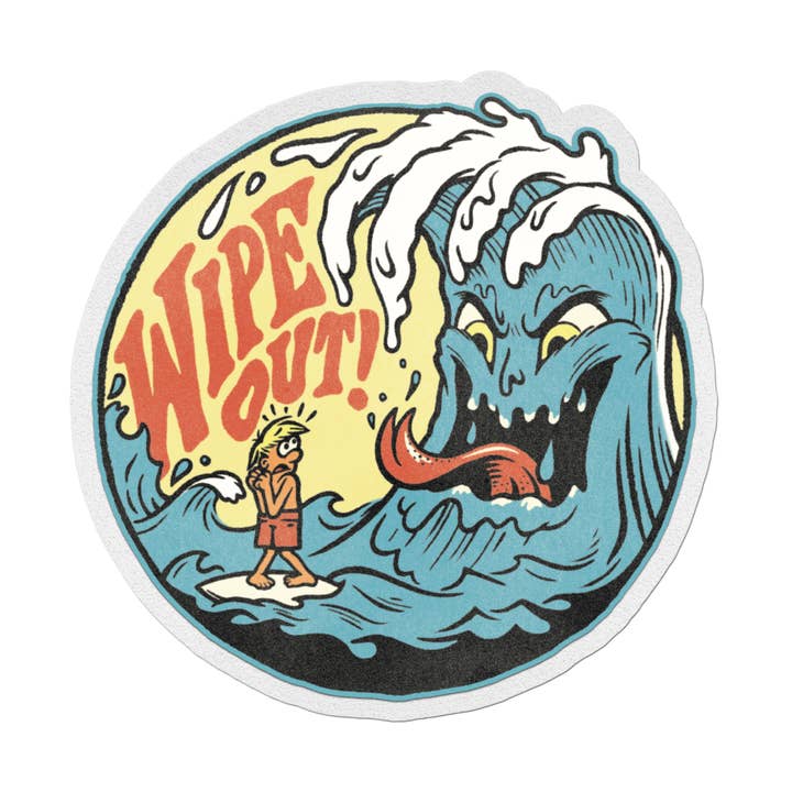 Wipe Out! Vinyl Sticker for wholesale by Zuku