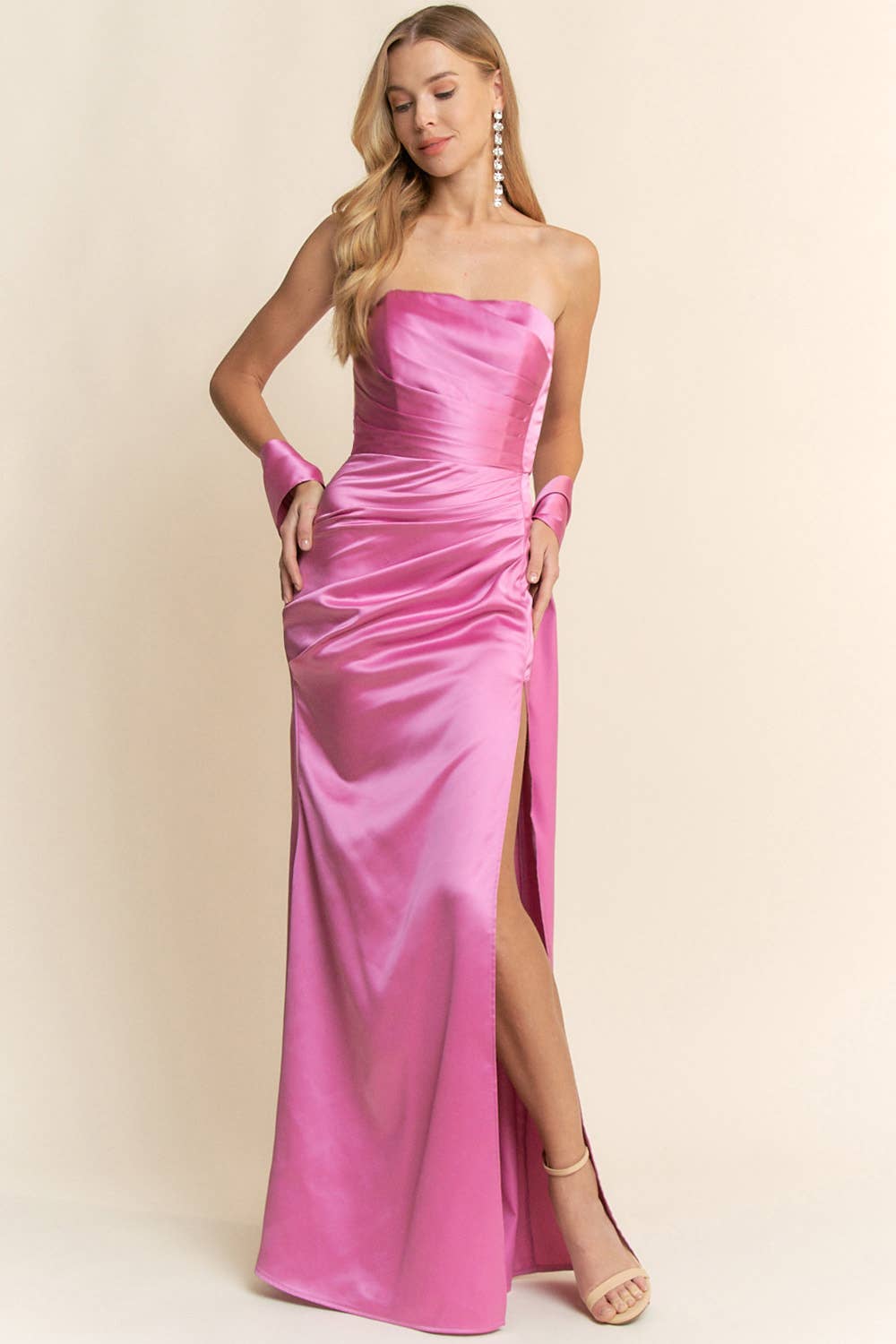 Maniju - Vendita all'ingrosso Vestito - Donna - ABITO A SIRENA SENZA SPALLINE CON SCOLLO DRITTO4