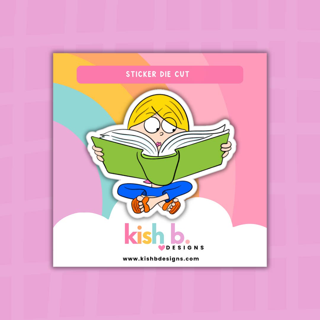 Kish B. Designs - Wholesale Sticker - Lizzie in a Book | Sticker Die Cut