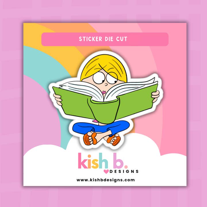 Kish B. Designs - Wholesale Sticker - Lizzie in a Book | Sticker Die Cut0