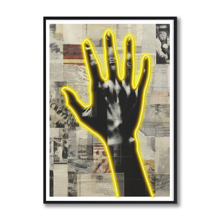 Cadre de collage au néon actionné à la main pour la vente par Woooow Arte