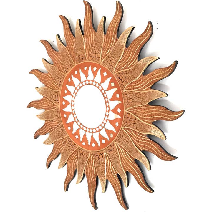 Celestial Sun Wall Decor Mirror Mosaic Glass Mix Colors 16" for wholesale by OMA - Eclectic Home