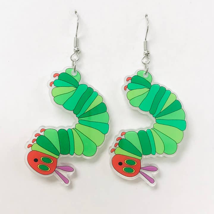 SimpleNGreat - Wholesale Dangle Earrings - Acrylic Dancing Caterpillar Earrings, Worm Earring