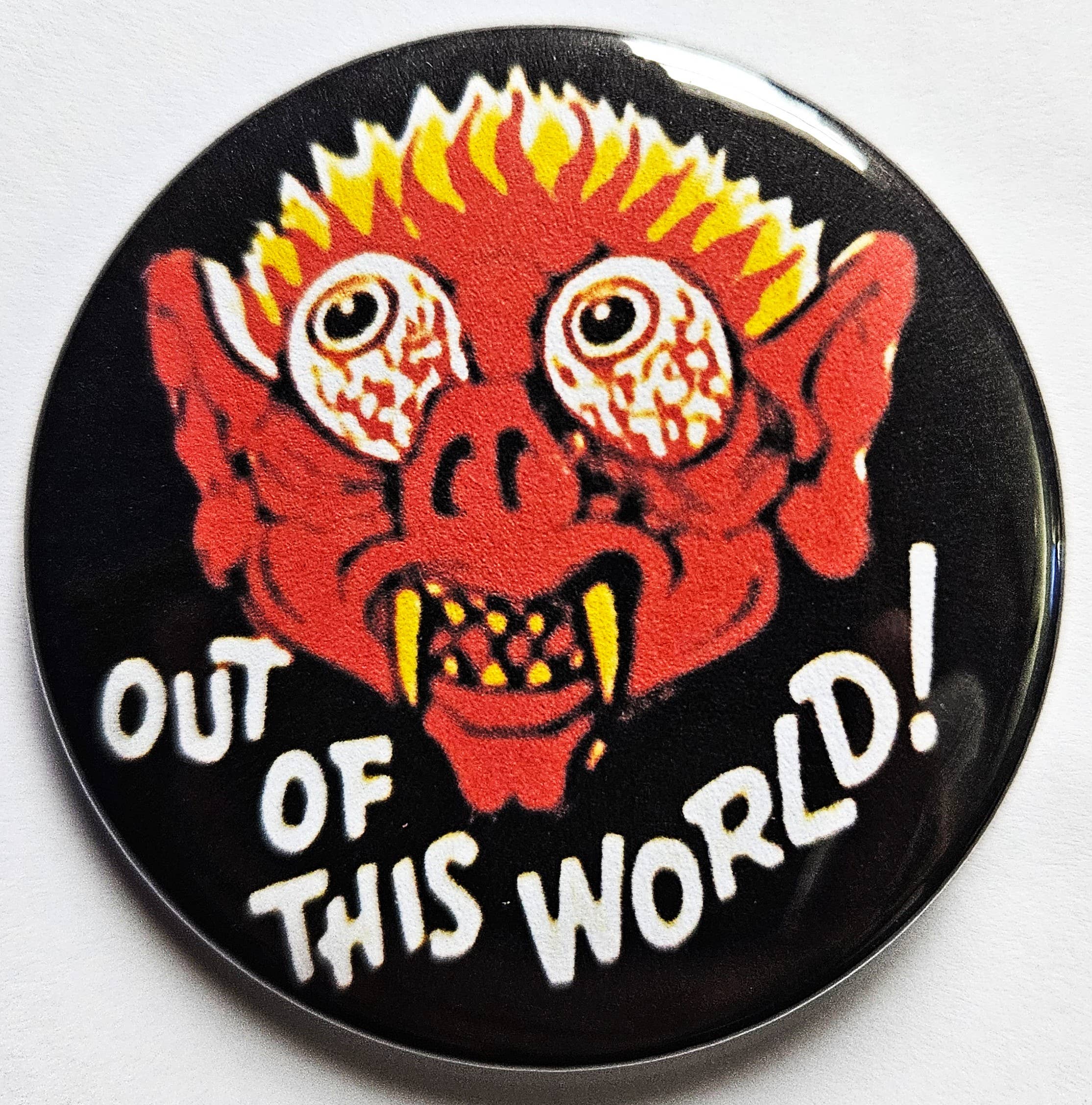Flip The Record - Wholesale Lapel Pin/Button - Vintage Horror Buttons Magnets & Bottle Openers. set 092