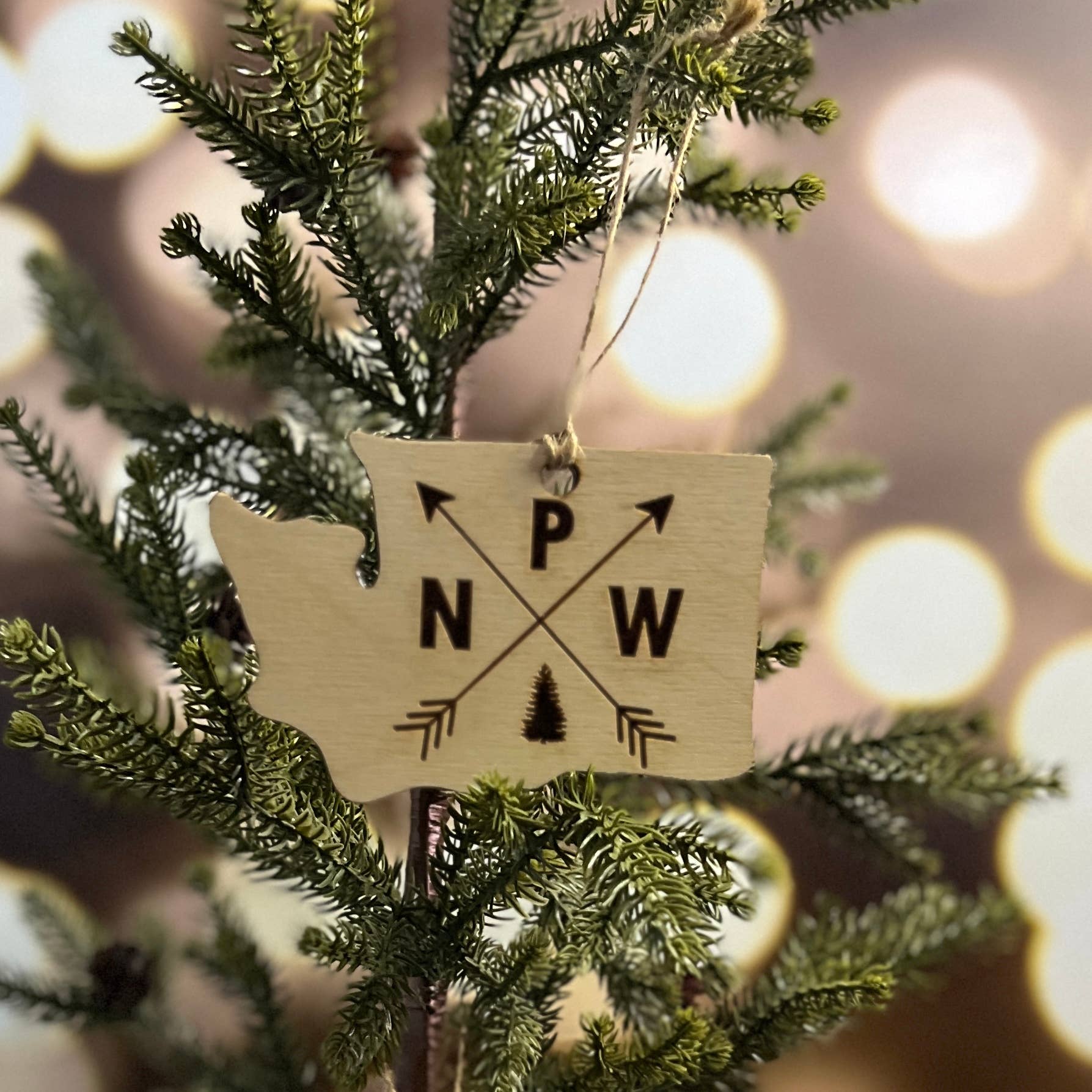 Chamness' Crafty Corner - Wholesale Ornament - Washington PNW Oranement With Tree