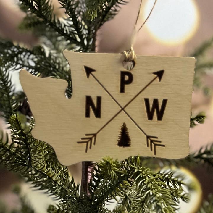 Washington PNW Oranement With Tree for wholesale by Chamness' Crafty Corner