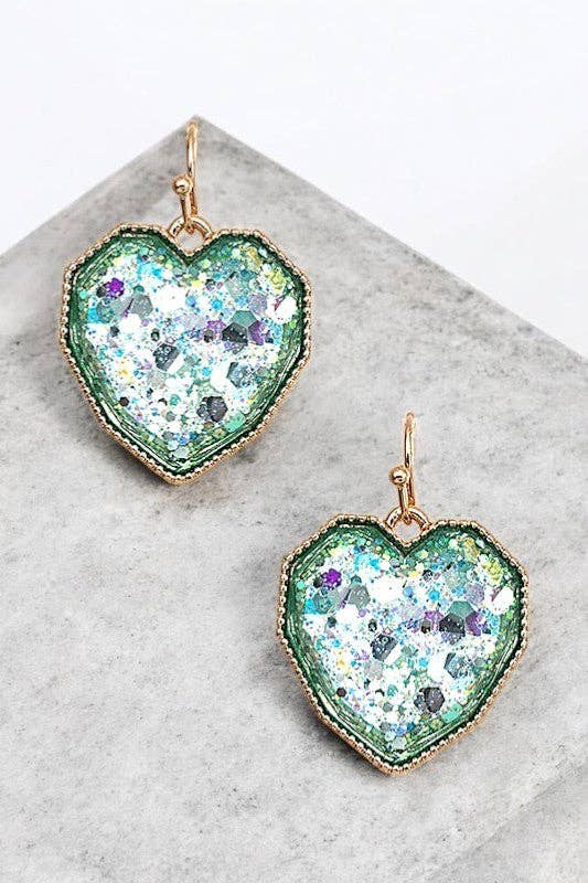 Andrea Bijoux - Vendita all'ingrosso Orecchini pendenti - Orecchino pendente con gemma a cuore incastonato sfaccettato2