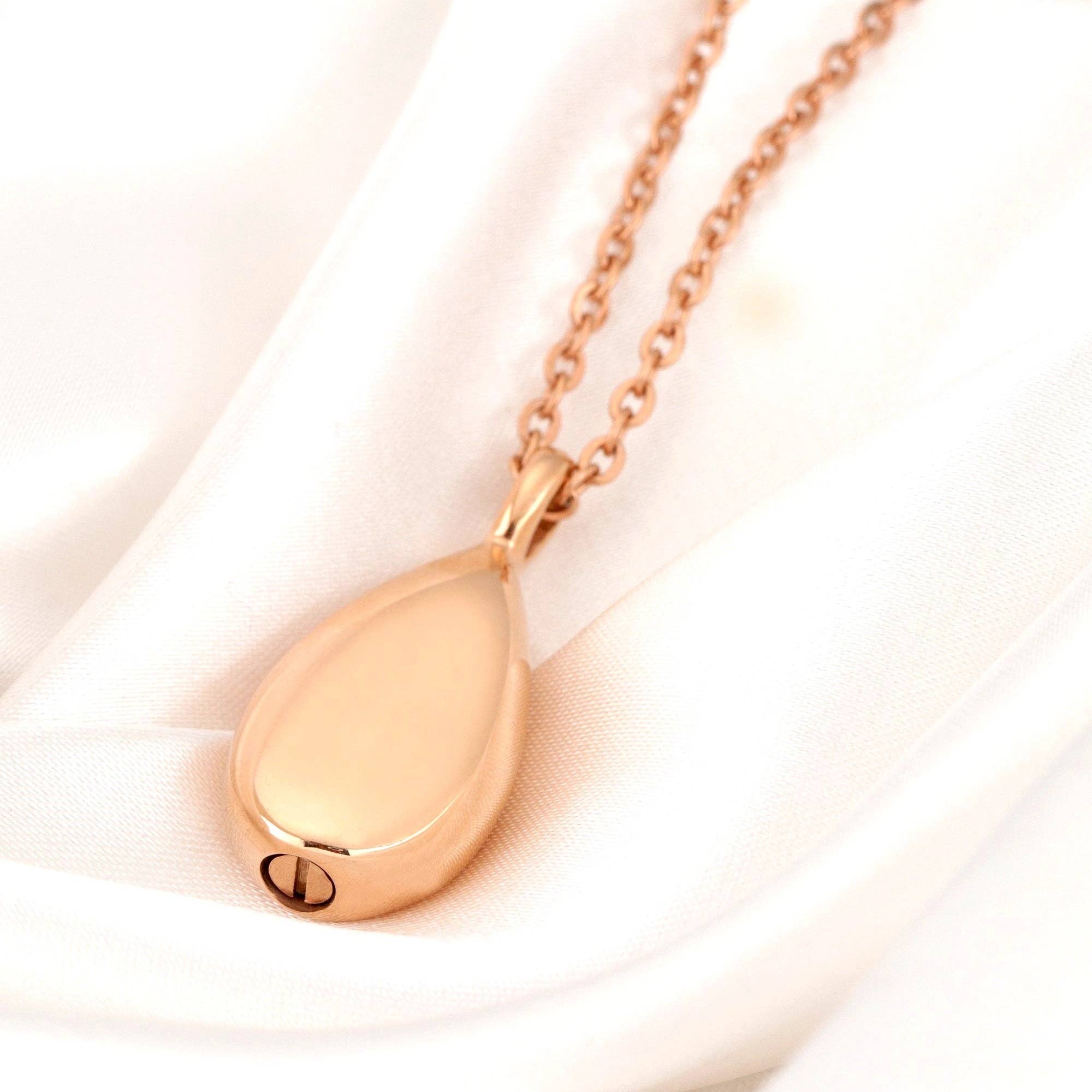 MadamLili - Wholesale Pendant/Charm Necklace - Urn ash cremation rose gold stainless steel necklace6