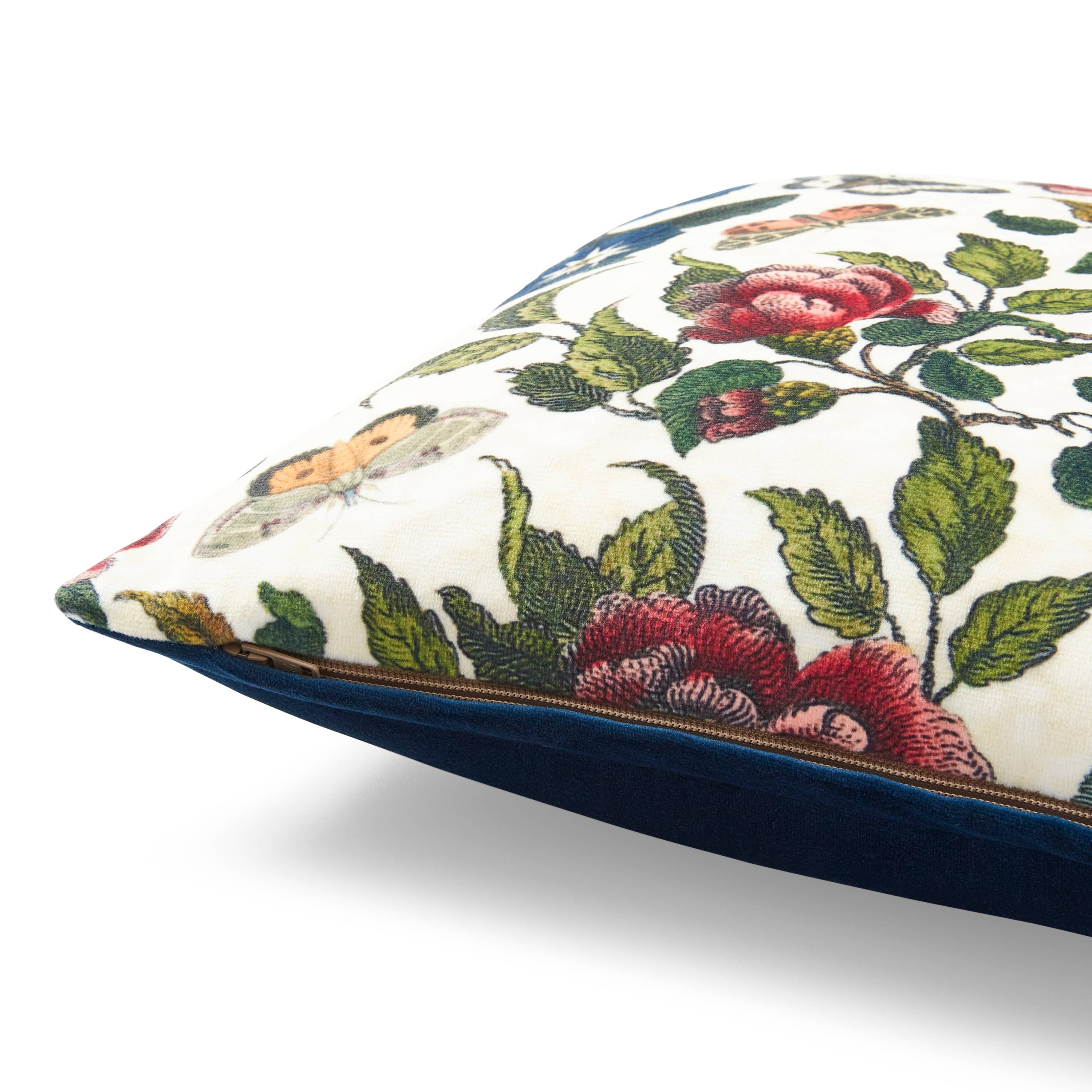 Portmeirion, Spode, Pimpernel, Nacthmann, Wrendale Designs - Wholesale Throw/Decorative Pillow - Creatures of Curiosity Floral Velvet Pillow (11.8" x 11.8")2