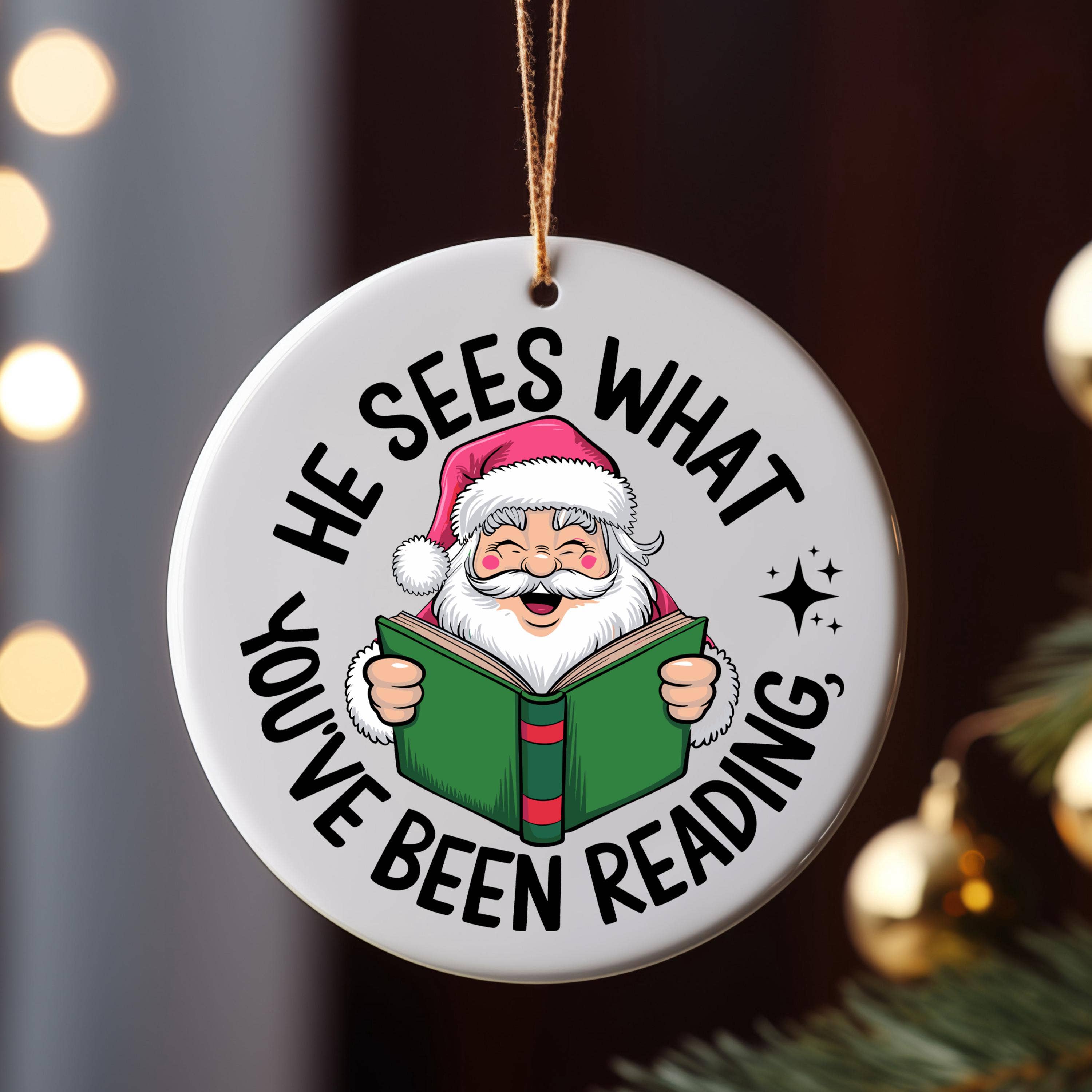 Embrova – wholesale Ornament – Funny Christmas Ornament, Santa Reading A Book Ornament1