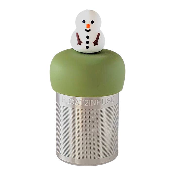 Flytande fet snögubbe te-sil I Grön bas för wholesale av Float2infuse Tea Infuser