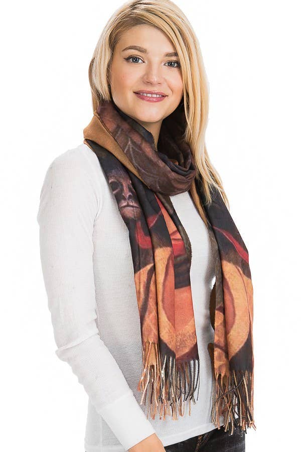 AS SHOWN Frida Kahlo Self Portrait Shawls for wholesale on Faire2