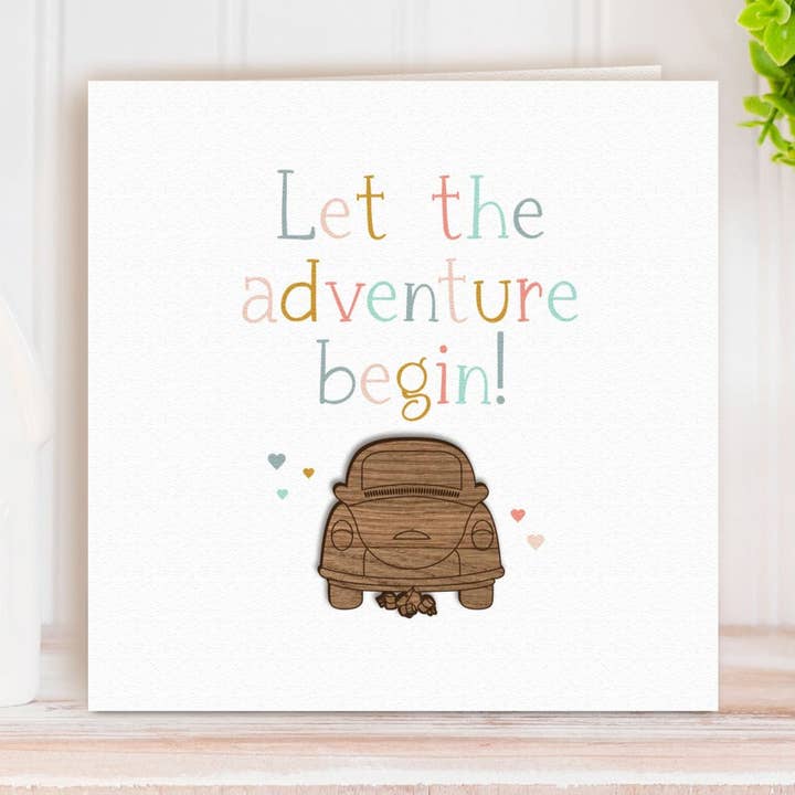 Let the Adventure Begin Wedding Card for wholesale by KDee Designs