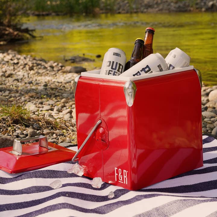 Foster & Rye - Wholesale Cooler/Cooler Bag - Red Vintage Metal Cooler by Foster & Rye